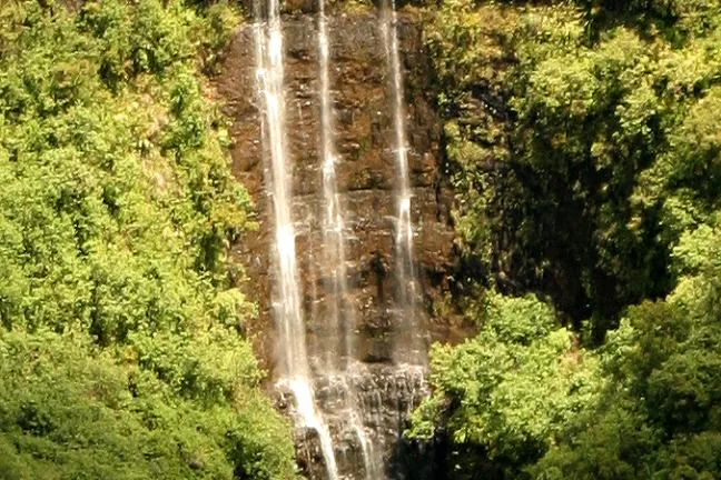 Hanalei Valley waterfall on Kauai, Hawaii