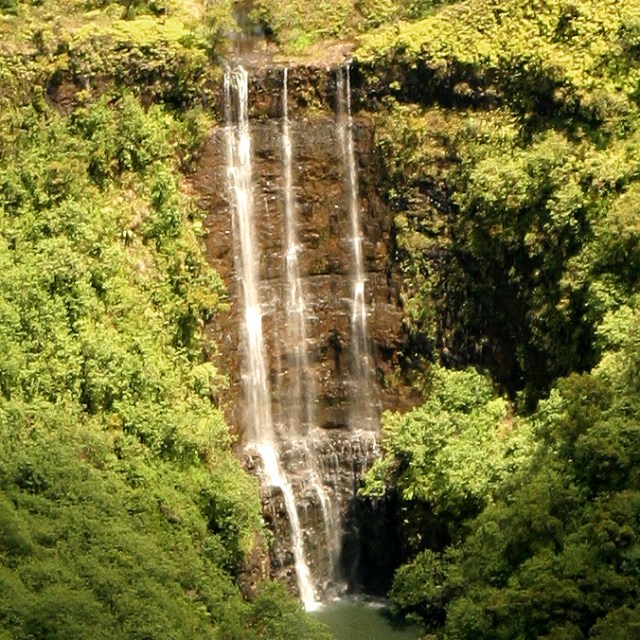 Hanalei Valley waterfall on Kauai, Hawaii